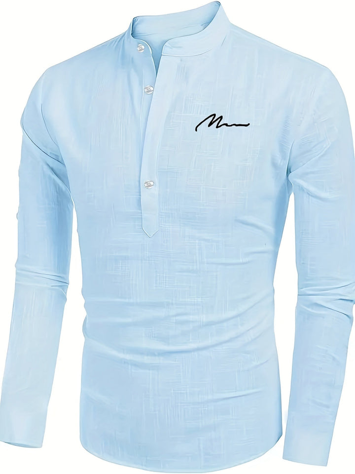 Levoire | Retro Pellavasekoite Henley-Shirt À Manches Longues
