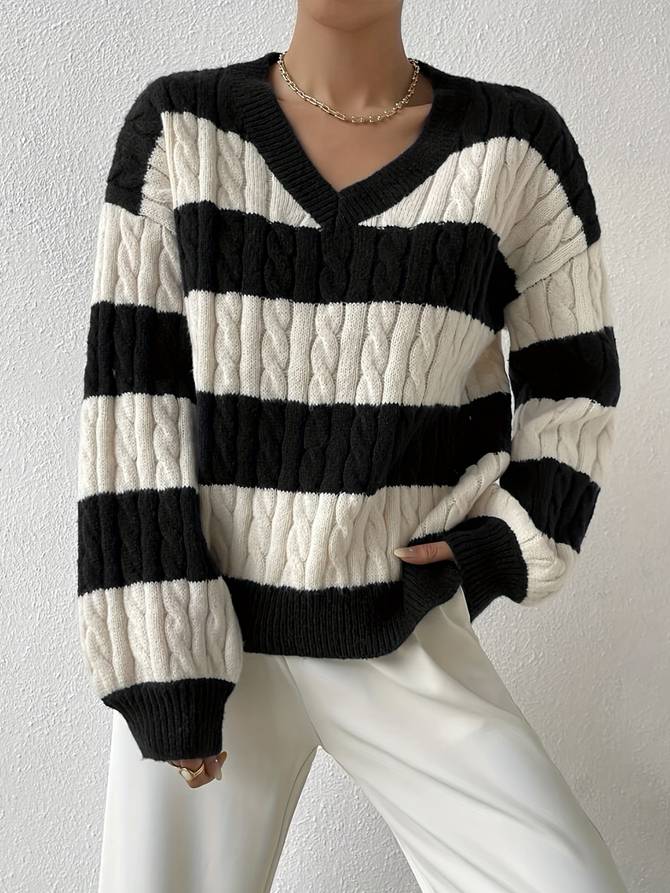 Levoire | Pull Rayé À Col En V