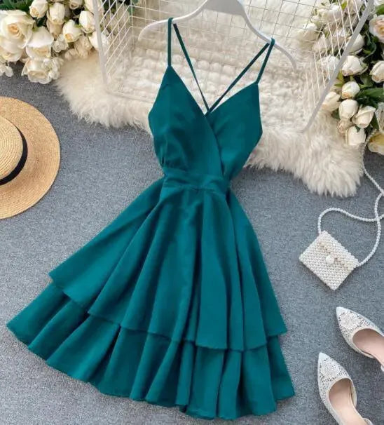 Levoire | Robe courte pour femmes avec un lien à l'arrière Bleu