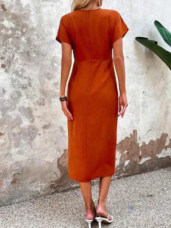 Levoire | Robe Midi Orange Pour Femmes