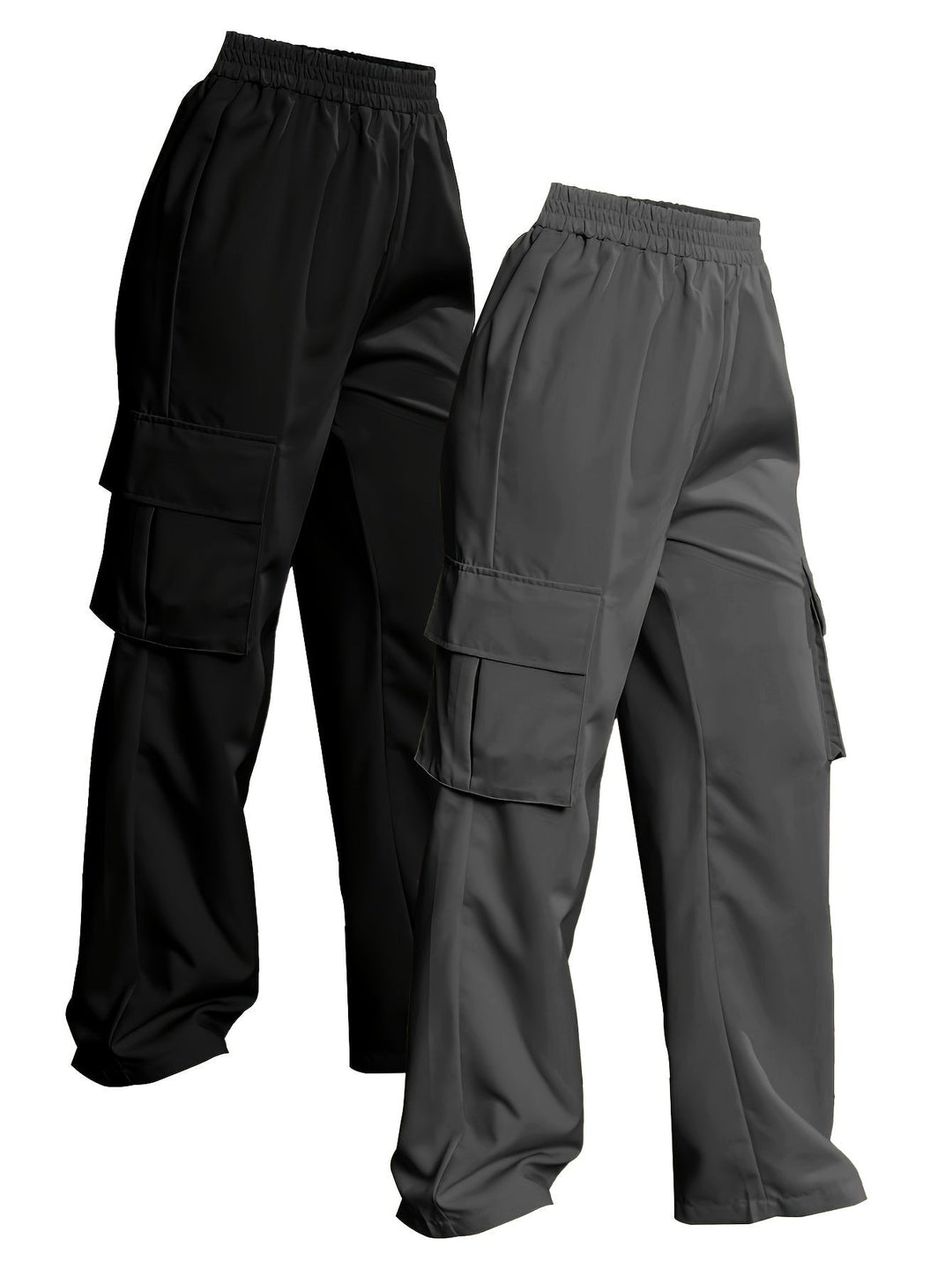 Levoire | Deux Séries De Pantalons Cargo Unis Noir + Gris foncé