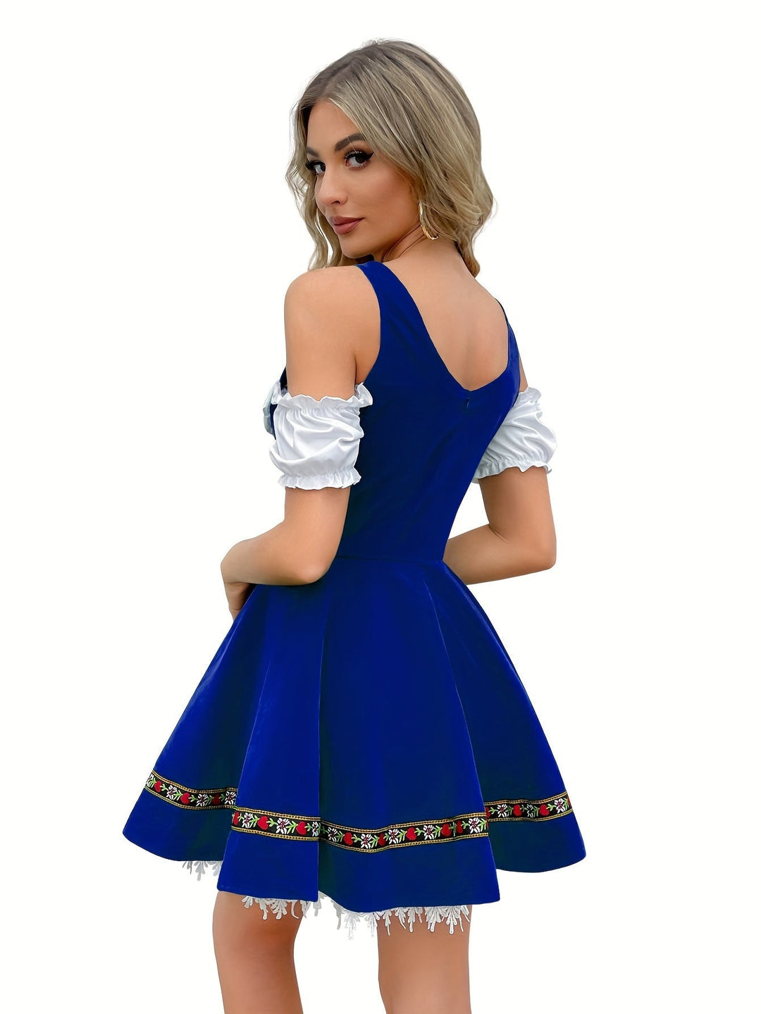 Levoire | Récolte De Vin Robe Dirndl À Épaule Froide Avec Boucle
