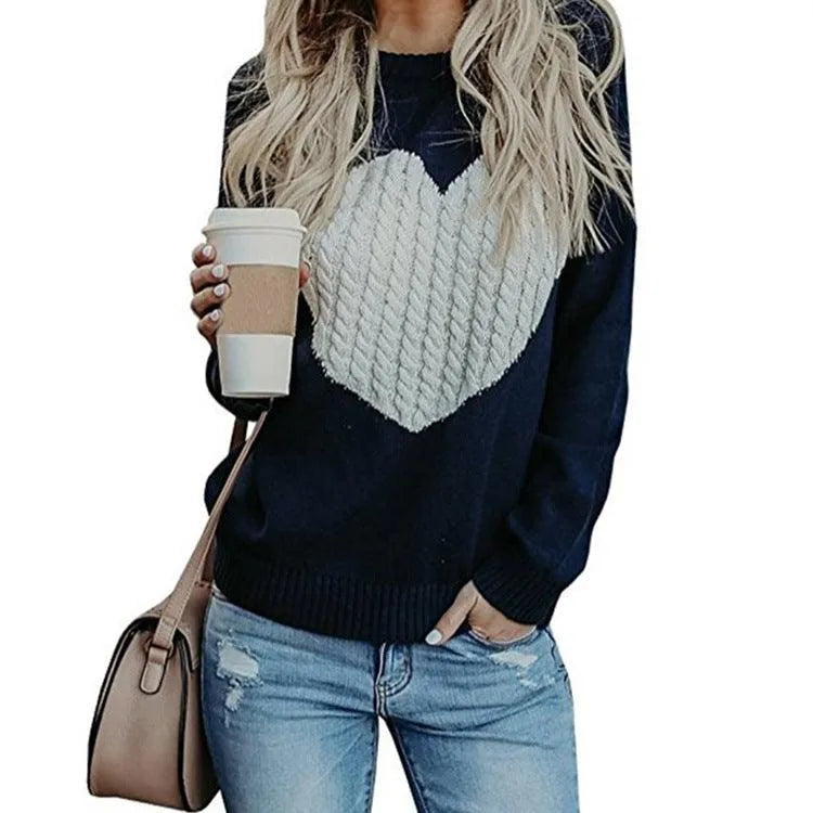 Levoire | tricot imprimé avec coeur Gris marine