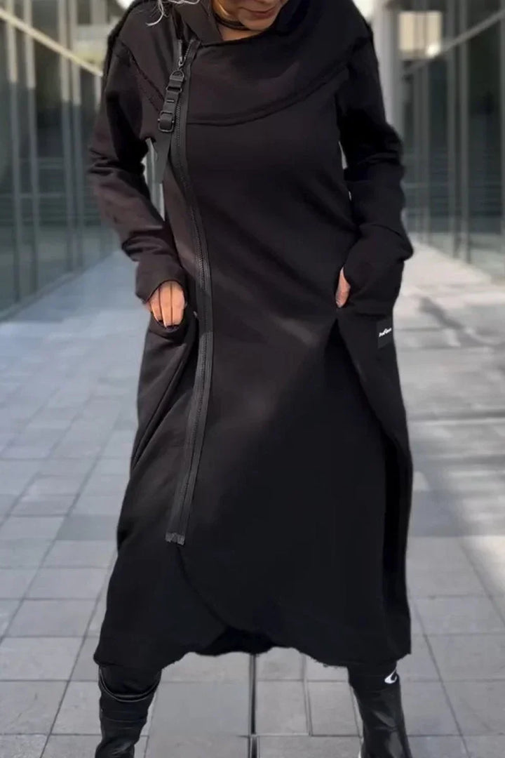 Levoire | Manteau Long Avec Capuche Noir