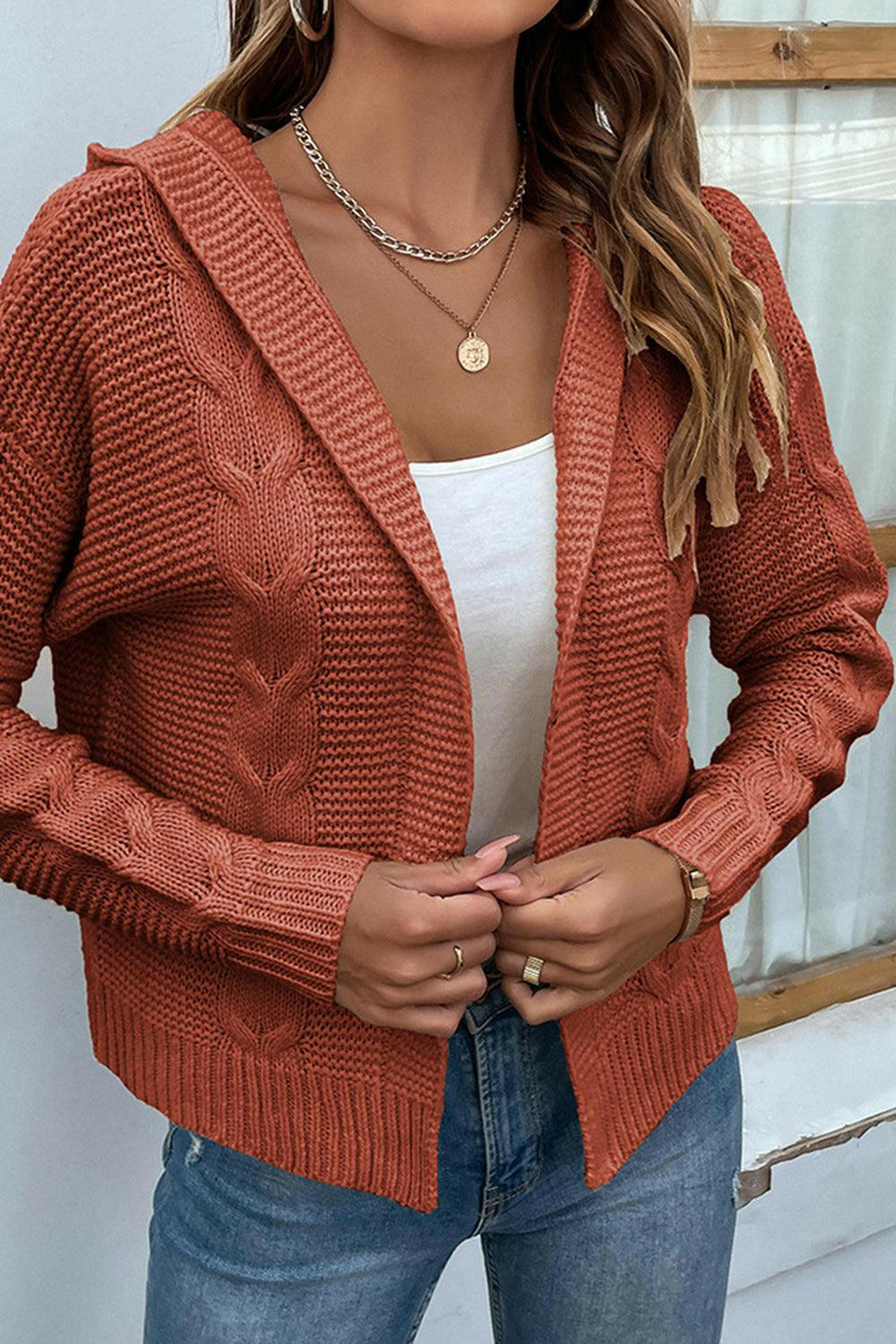 Levoire | Cardigan À Capuche En Câble Crush