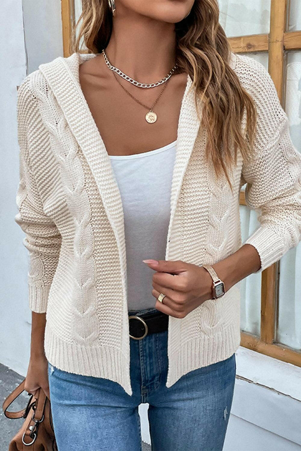 Levoire | Cardigan À Capuche En Câble Crush