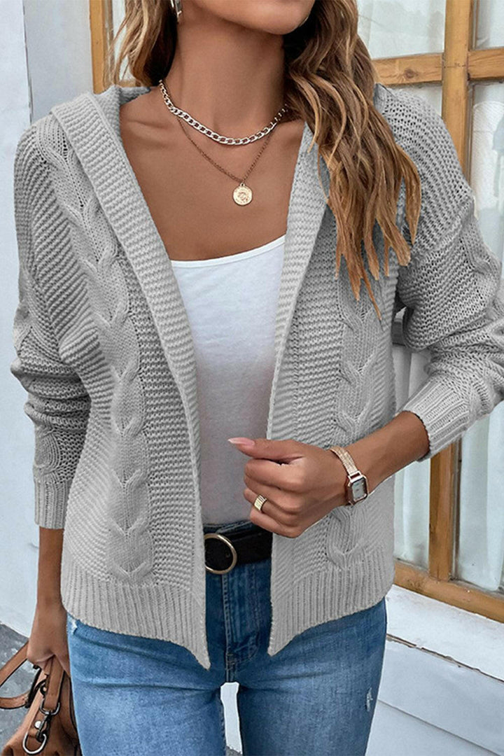 Levoire | Cardigan À Capuche En Câble Crush charbon de bois