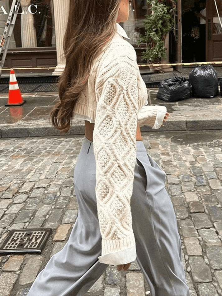 Levoire | Pull Court Tricoté À Câbles