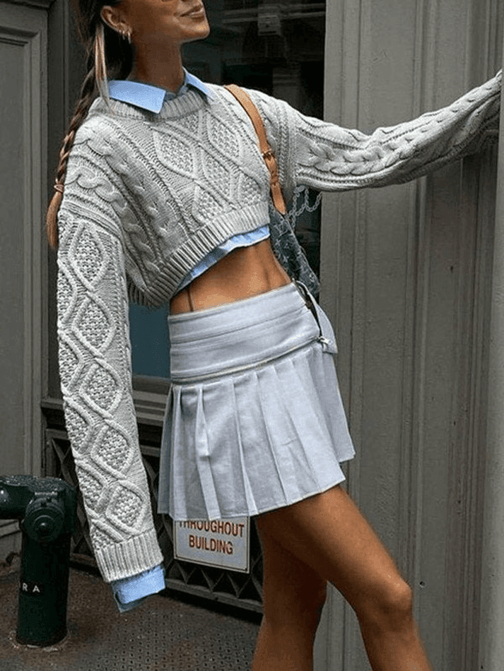 Levoire | Pull Court Tricoté À Câbles