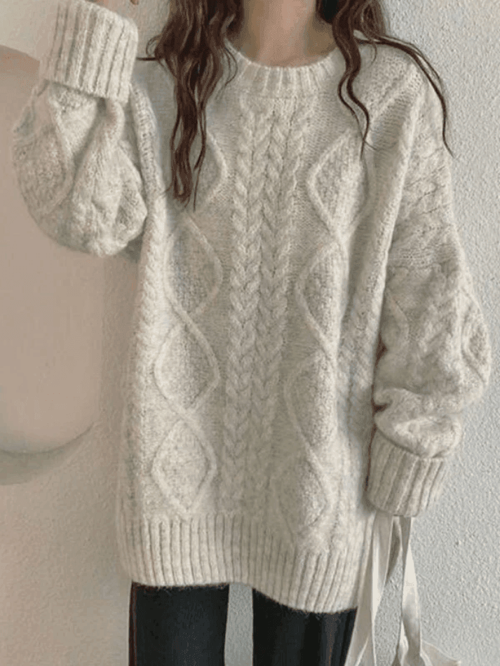 Levoire | Pull En Tricot À Câbles Beige Taille unique
