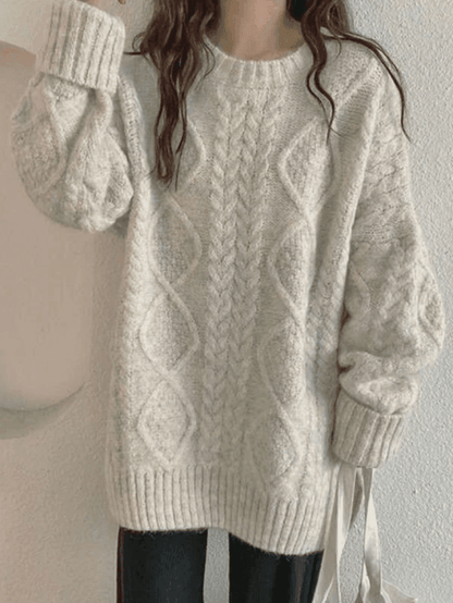 Levoire | Pull En Tricot À Câbles Beige Taille unique