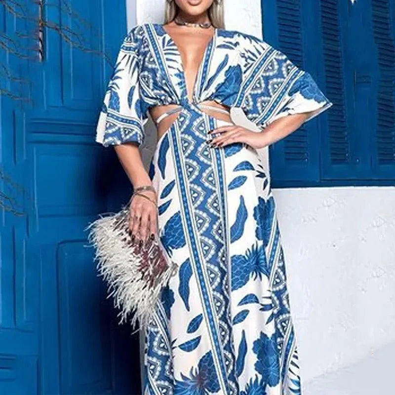 Levoire | Robe Maxi D'Été Imprimé Unique