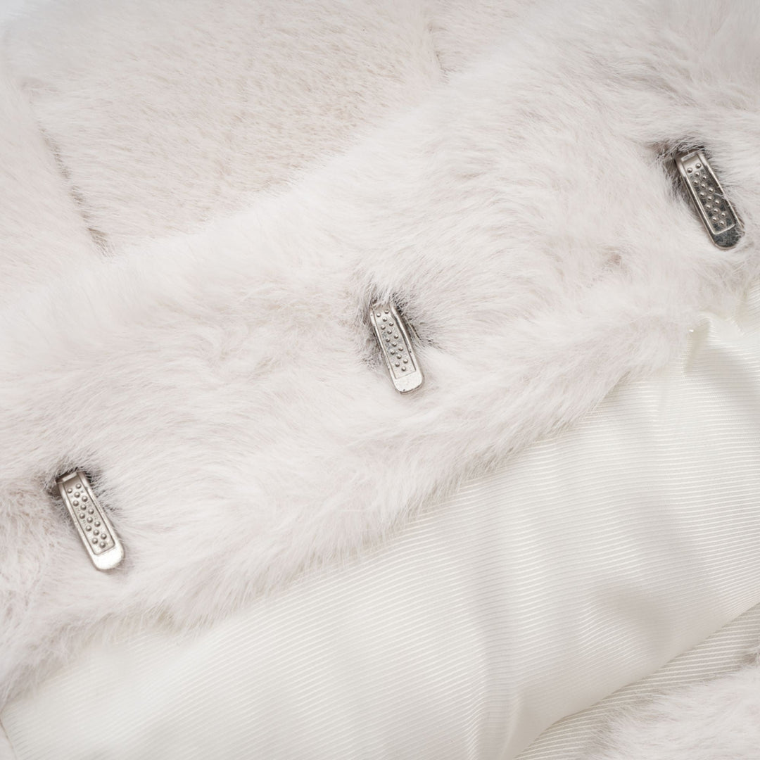 Levoire | Veste En Fausse Fourrure Blanche & Jupe Ensemble Assorti