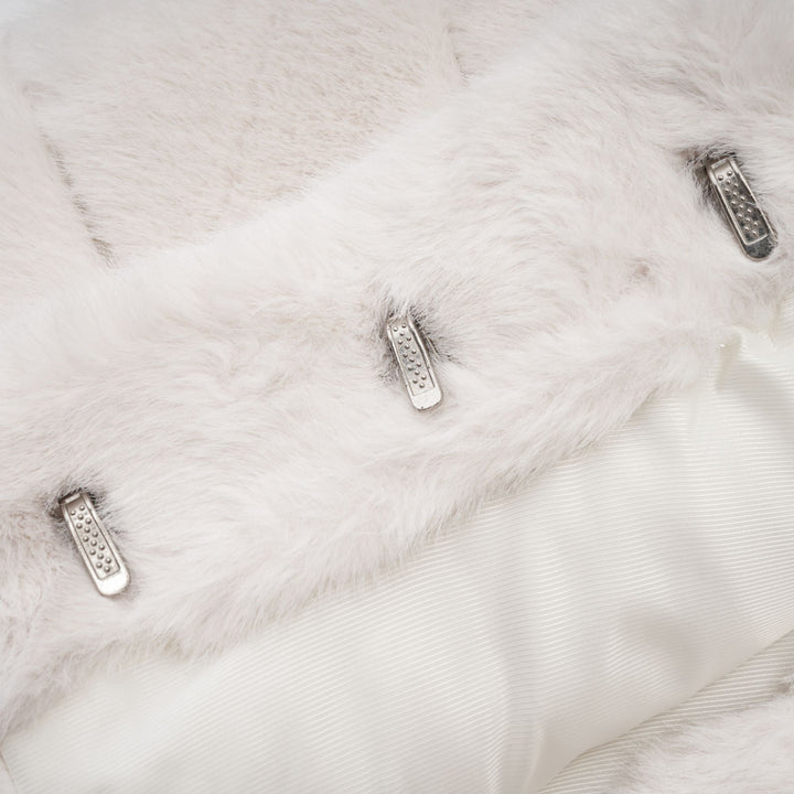 Levoire | Veste En Fausse Fourrure Blanche & Jupe Ensemble Assorti