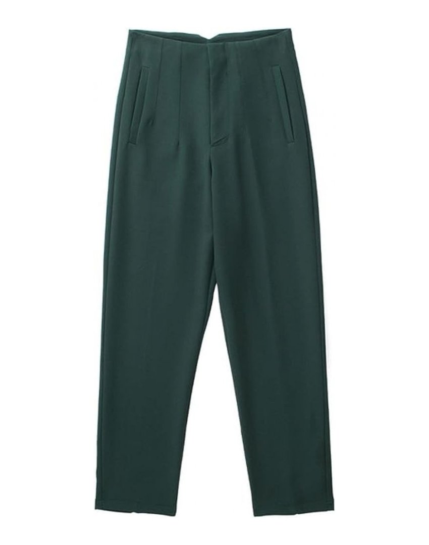 Levoire | Pantalon Décontracté Élégant Sans Plis Vert foncé