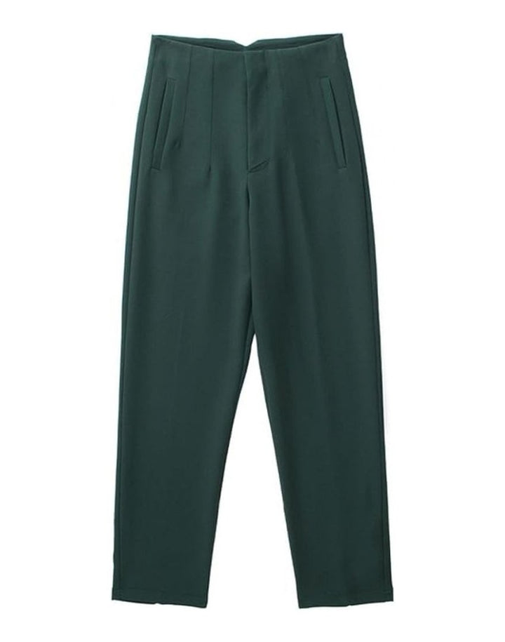 Levoire | Pantalon Décontracté Élégant Sans Plis Vert foncé