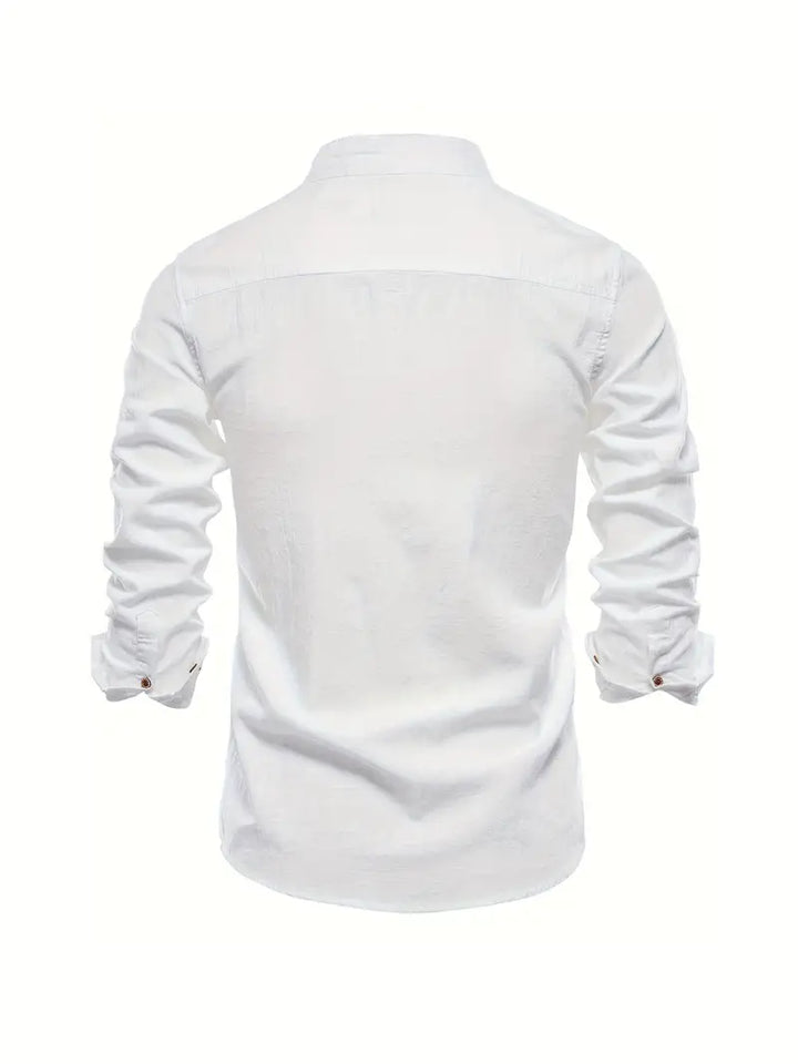 Levoire | Chemise En Lin Pour Hommes Chemise D'Été Légère Avec Patte De Boutonnage Classique