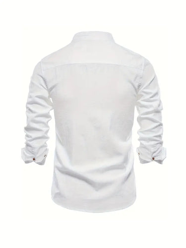 Levoire | Chemise En Lin Pour Hommes Chemise D'Été Légère Avec Patte De Boutonnage Classique