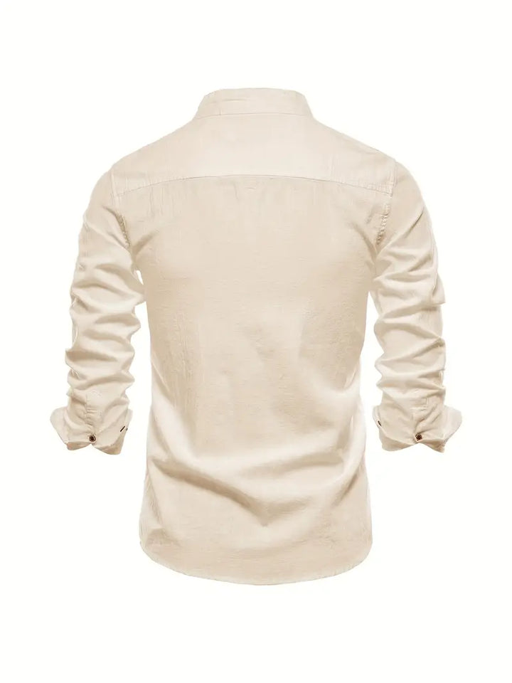 Levoire | Chemise En Lin Pour Hommes Chemise D'Été Légère Avec Patte De Boutonnage Classique