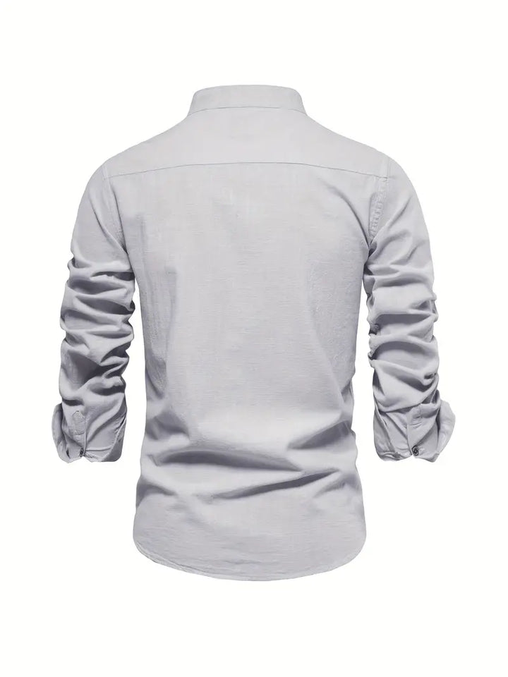 Levoire | Chemise En Lin Pour Hommes Chemise D'Été Légère Avec Patte De Boutonnage Classique