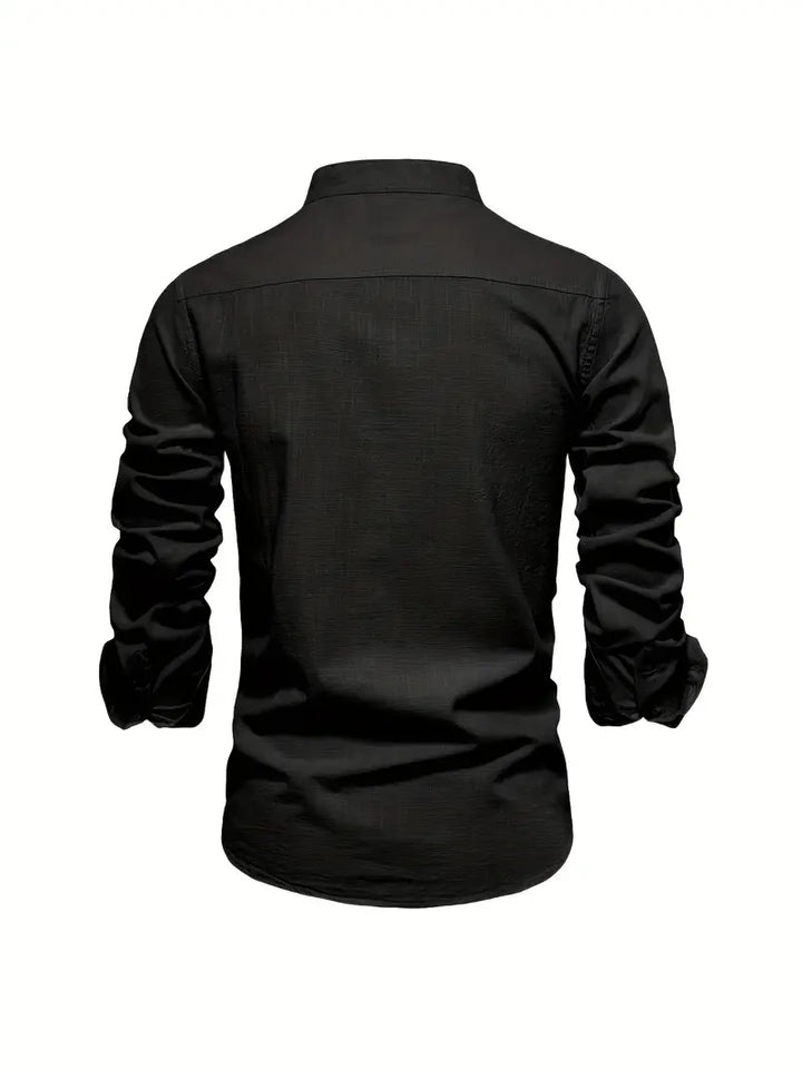 Levoire | Chemise En Lin Pour Hommes Chemise D'Été Légère Avec Patte De Boutonnage Classique