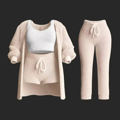 Levoire | Ensemble Confort Lux Gilet, Soutien-Gorge, Shorts, Pantalons Et Chaussettes Chameau