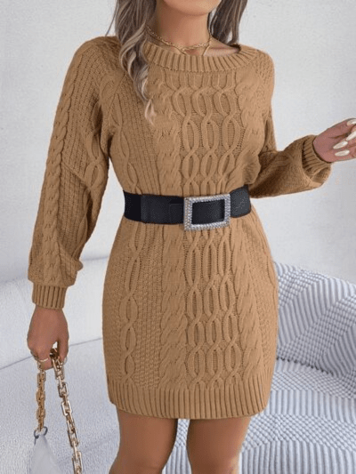 Levoire | Robe pull en maille torsadée avec col rond