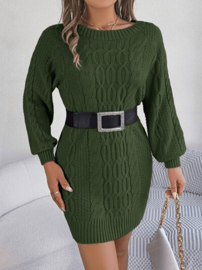 Levoire | Robe pull en maille torsadée avec col rond