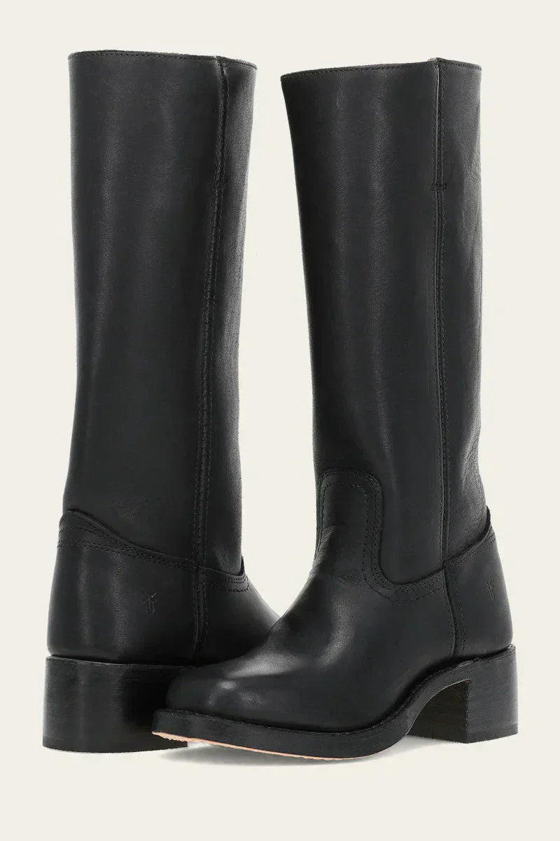 Levoire | Bottes Longues En Cuir Pour Femmes Noir