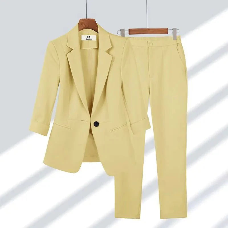 Levoire | Blazer Costume Élégant Jaune