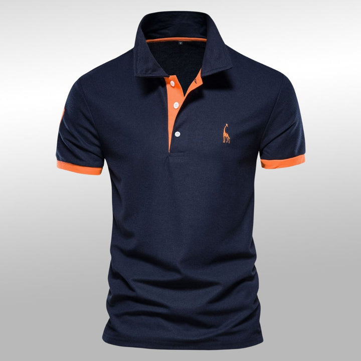 Levoire | Polo En Coton Pur Pour Un Look Décontracté Et Sportif Bleu et orange