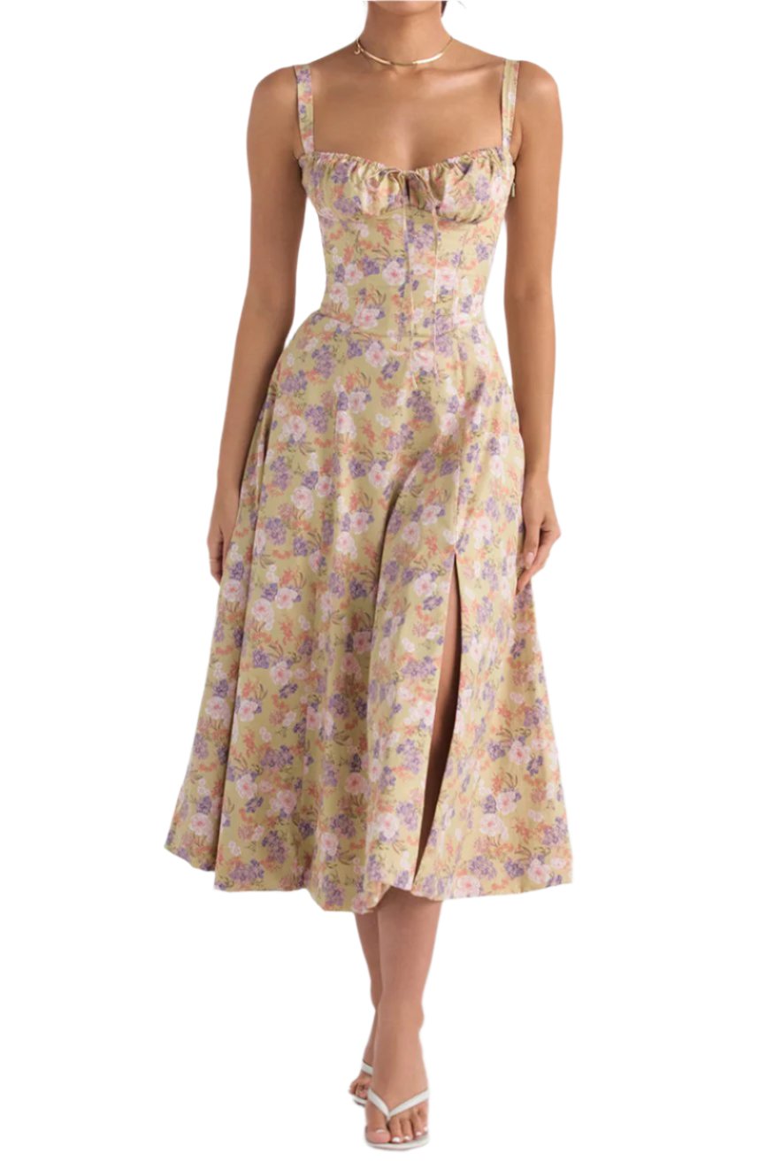 Levoire | Robe Ajustée Élégante Flatteuse Et Stylée Jaune