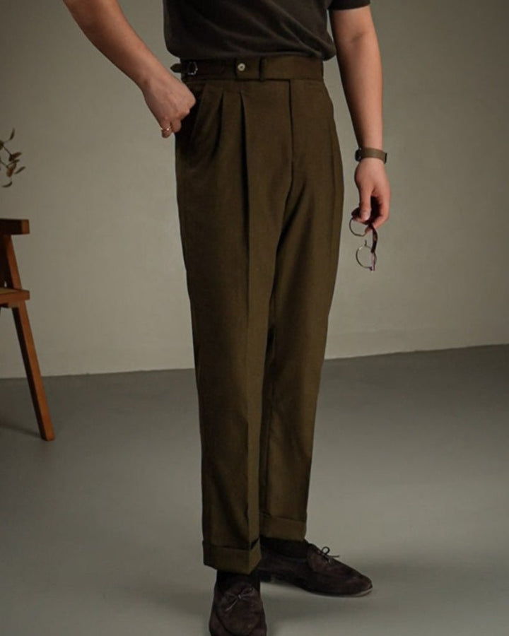 Levoire | Pantalon Karmesin Lin Moka Brun