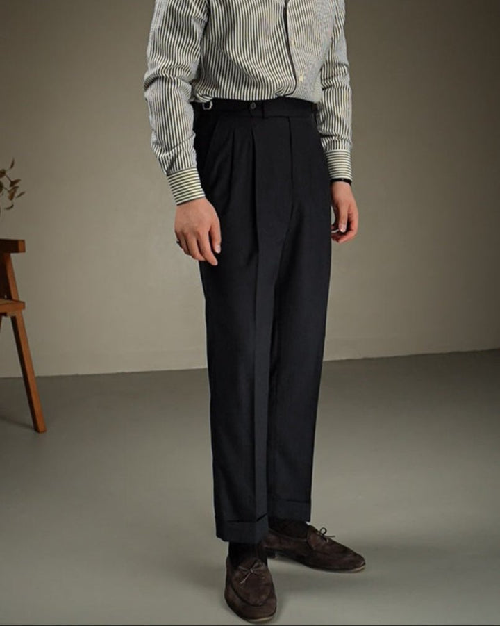 Levoire | Pantalon Karmesin Lin Minuit Noir