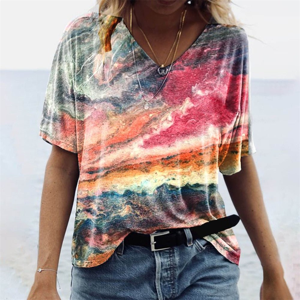 Levoire | T-Shirt Boho Élégant Pour Femmes Soucieuses De La Mode Coucher de soleil à Sedona