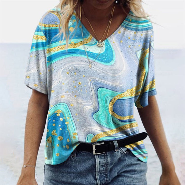 Levoire | T-Shirt Boho Élégant Pour Femmes Soucieuses De La Mode Glacier