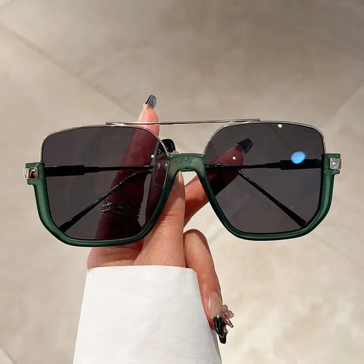 Levoire | Lunettes De Soleil Uv Tendance Vert - Argent