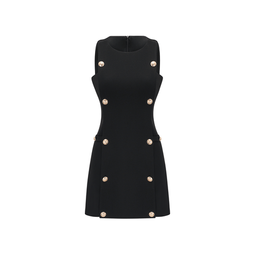 Levoire | Détail De Bouton Noir Robe Mini