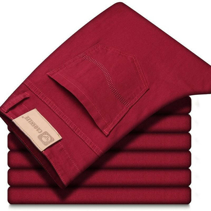 Levoire | Pantalon En Denim Droit Décontracté Pour Le Travail Bordeaux
