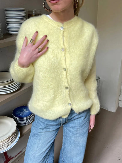 Levoire | Pull À Boutons Décontracté Jaune