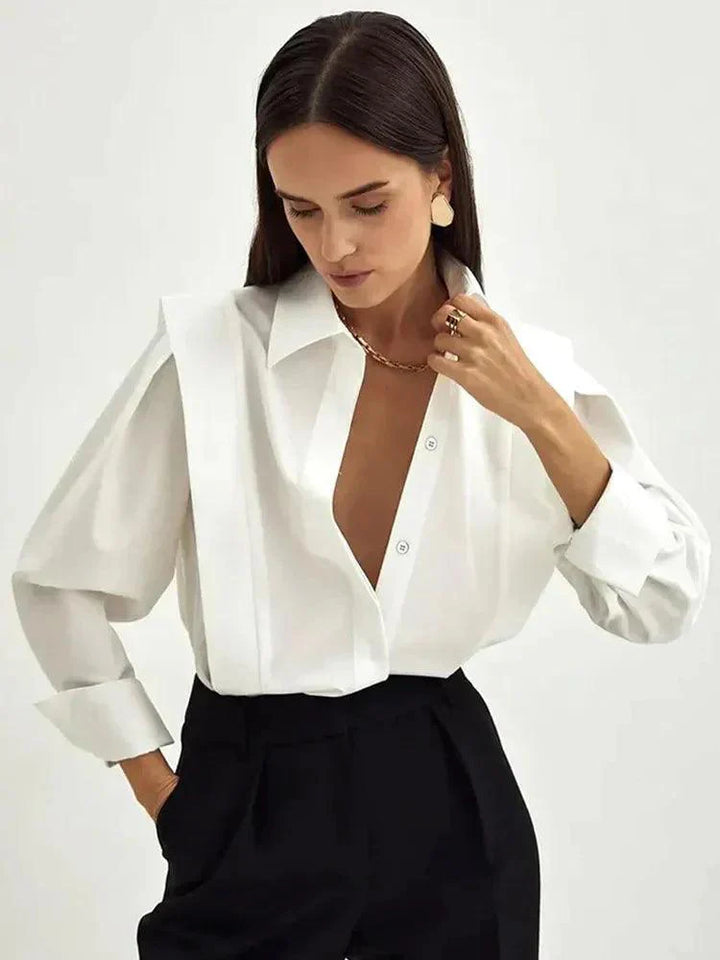 Levoire | Blouse Décontractée À Col V Avec Col Rabattu En Vente