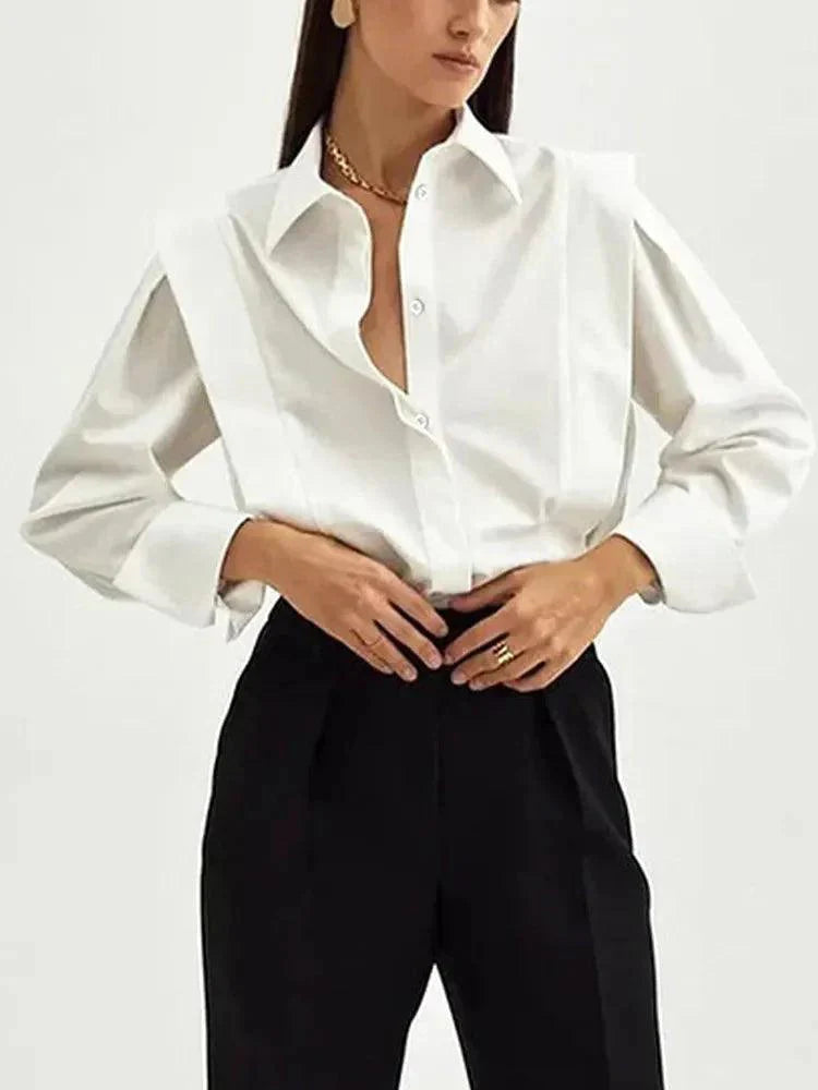 Levoire | Blouse Décontractée À Col V Avec Col Rabattu En Vente