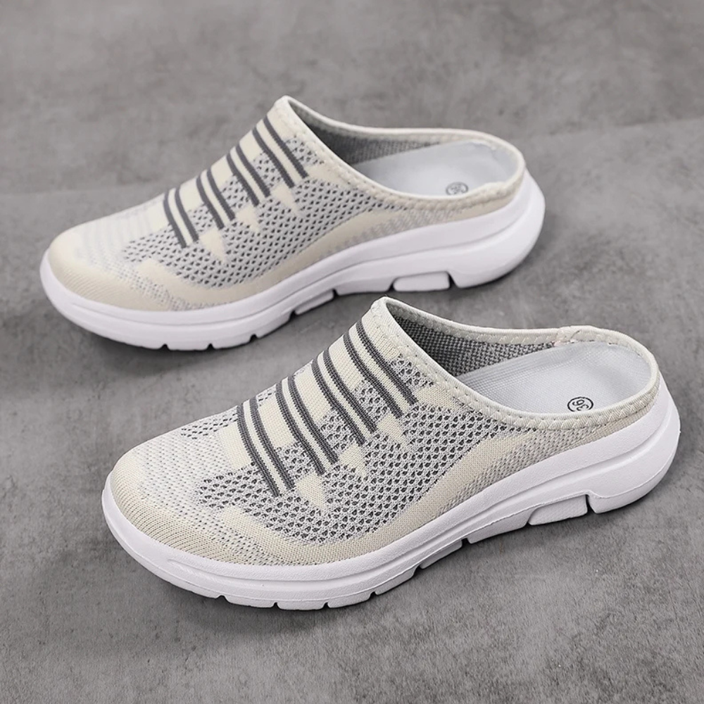 Levoire | Chaussures Orthopédiques Pour Femmes À Dos Ouvert Beige-Gris