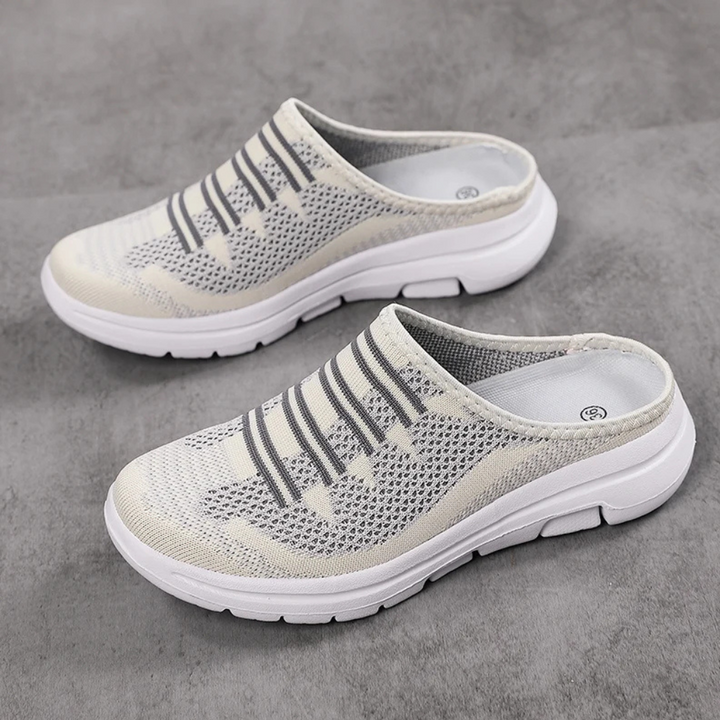 Levoire | Chaussures Orthopédiques Pour Femmes À Dos Ouvert Beige-Gris
