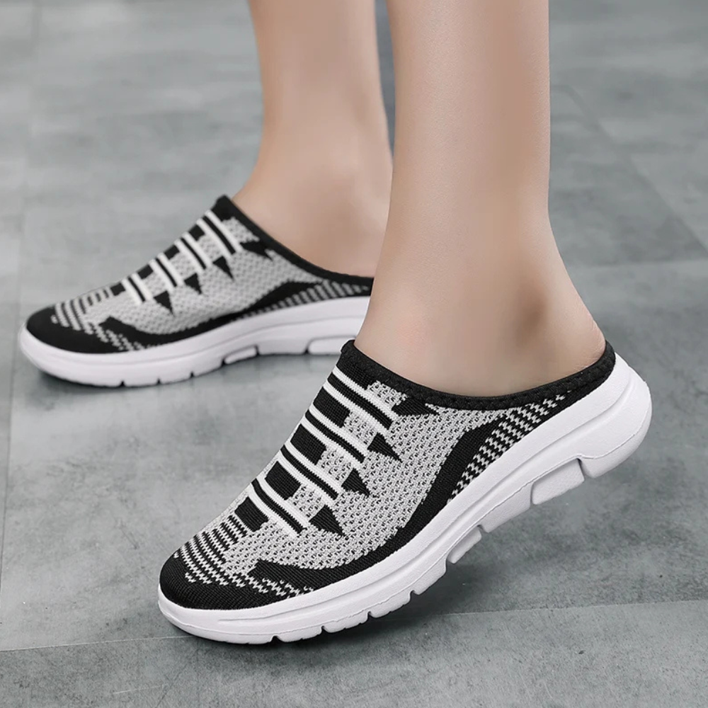 Levoire | Chaussures Orthopédiques Pour Femmes À Dos Ouvert Noir et blanc