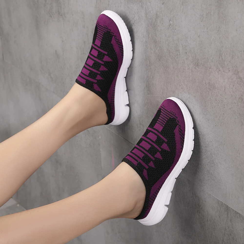 Levoire | Chaussures Orthopédiques Pour Femmes À Dos Ouvert Noir-Violet