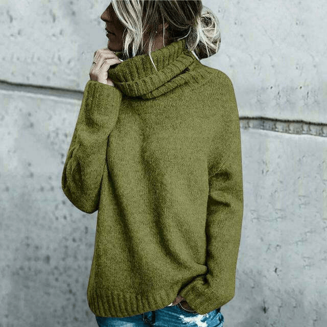 Levoire | Pull à col roulé en laine surdimensionné confortable pour femmes Sweatshirt Jumper Gilet Vert