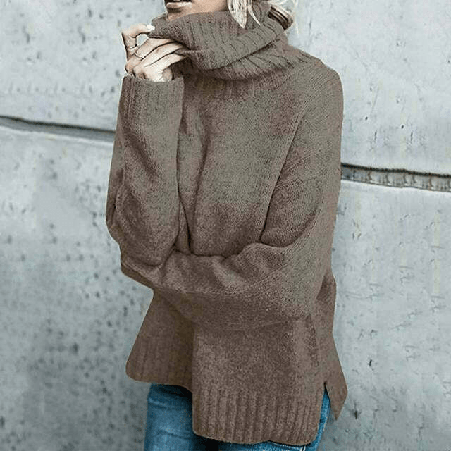 Levoire | Pull à col roulé en laine surdimensionné confortable pour femmes Sweatshirt Jumper Gilet Café