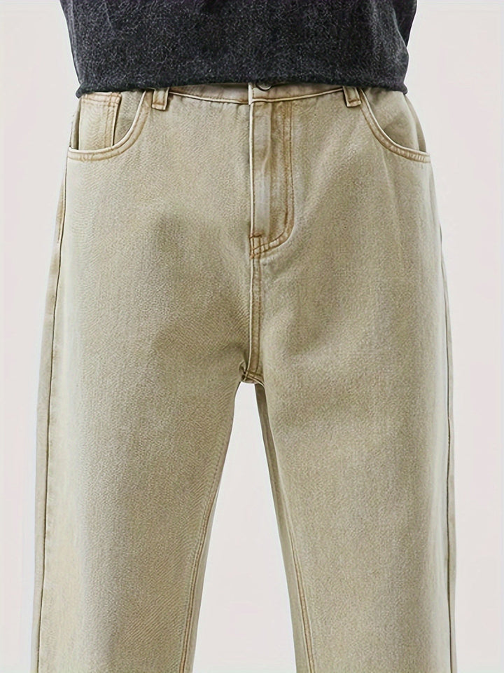 Levoire | Mélange De Coton Pantalon En Jean Décontracté Ample Style Urbain