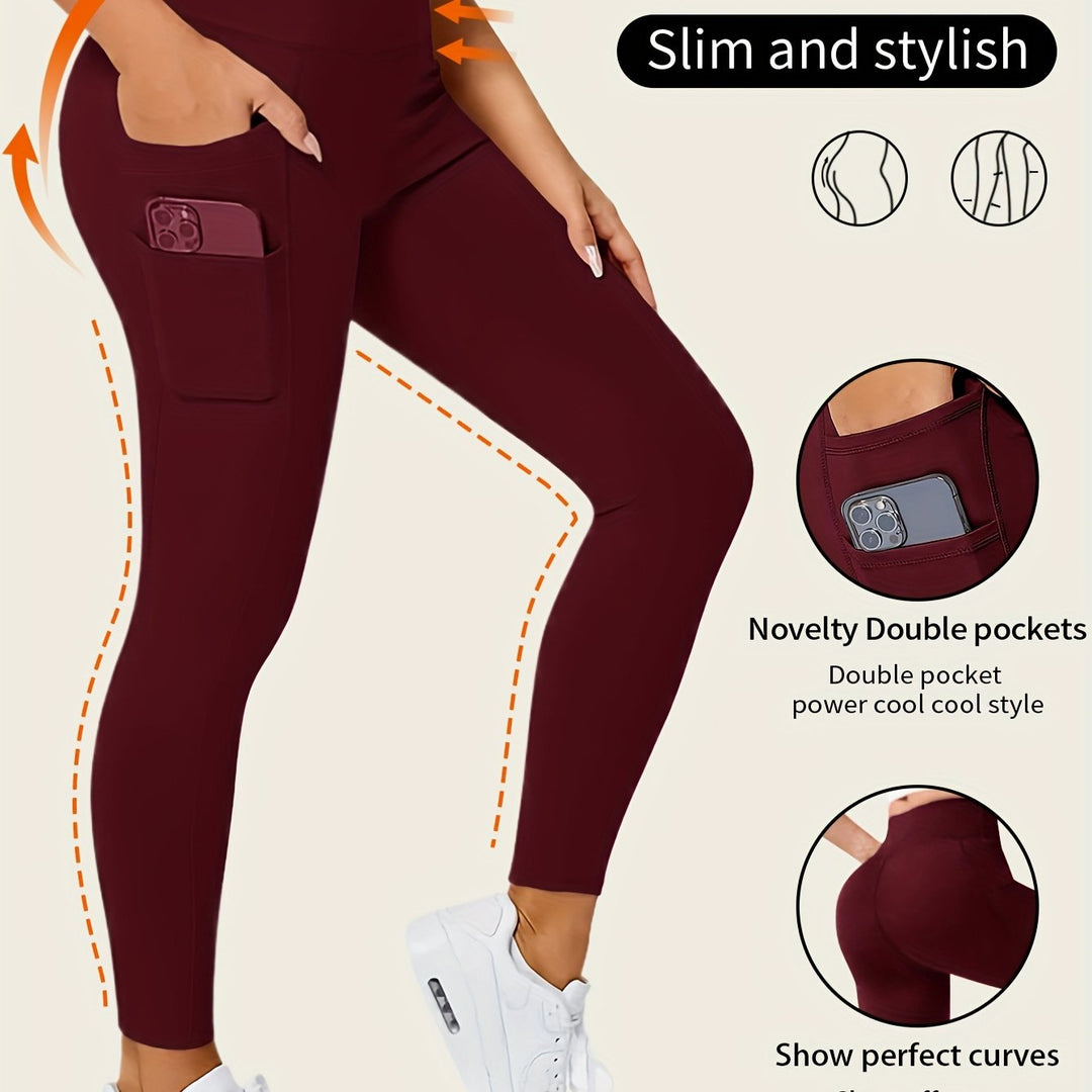 Levoire | Pantalons De Yoga Unis Avec Poche Et Haute Élasticité